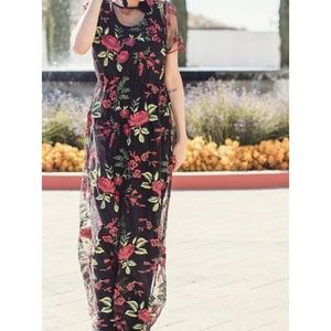 Lularoe XS deanne II sheer floral dress